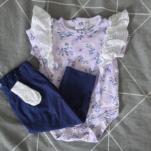 Floral Kids Matching Set with Ruffle Sleeves